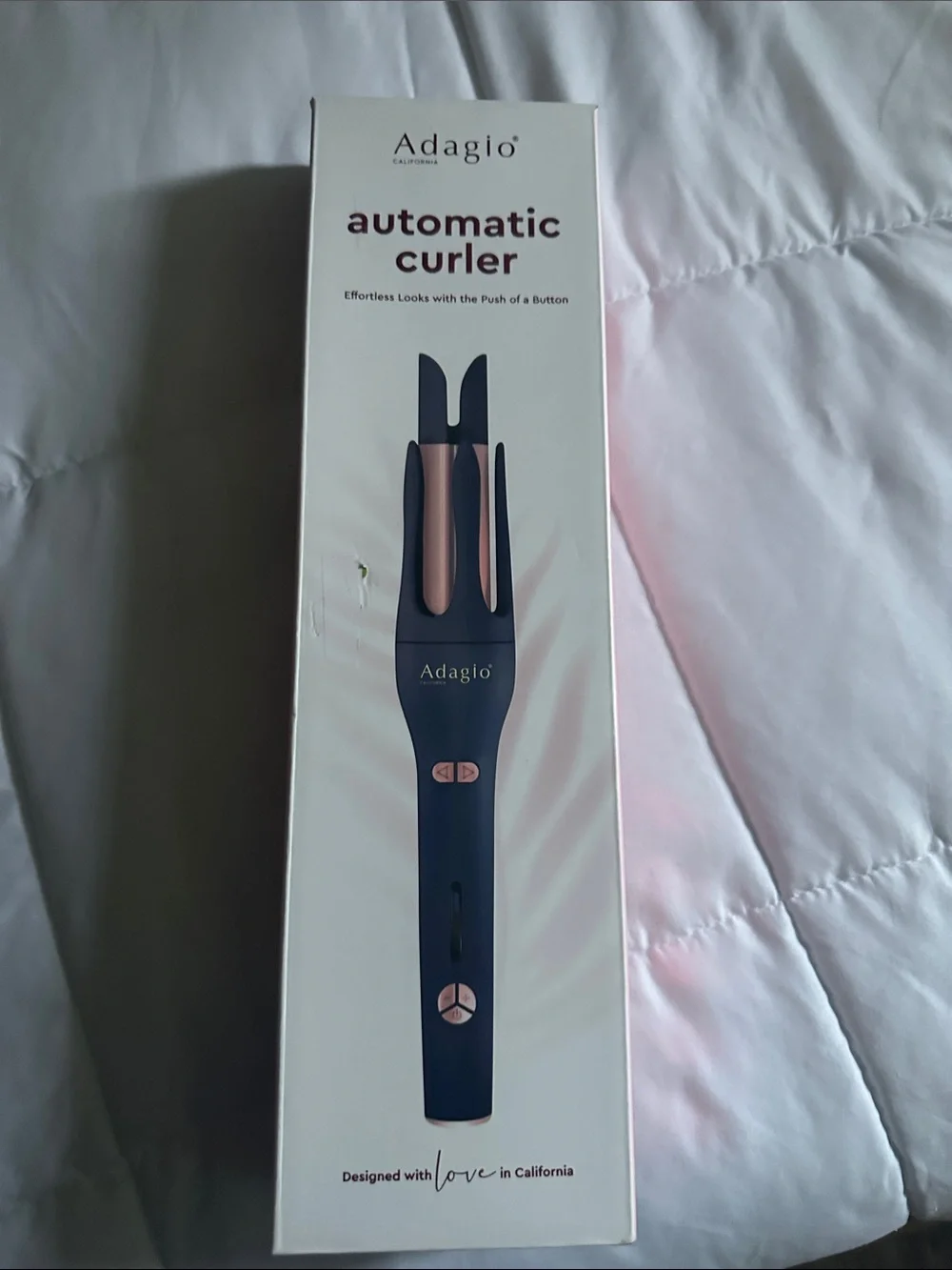 Adagio Automatic Curler in Navy with Rose Gold Accents